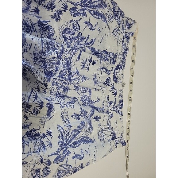 Joie Womens Blue White Floral Tropical 100% Linen Maxi Skirt Pull On Pockets XL - Picture 8 of 13